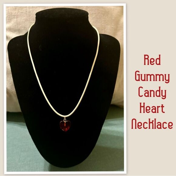 Red Gummy Candy Heart Necklace - Picture 1 of 3